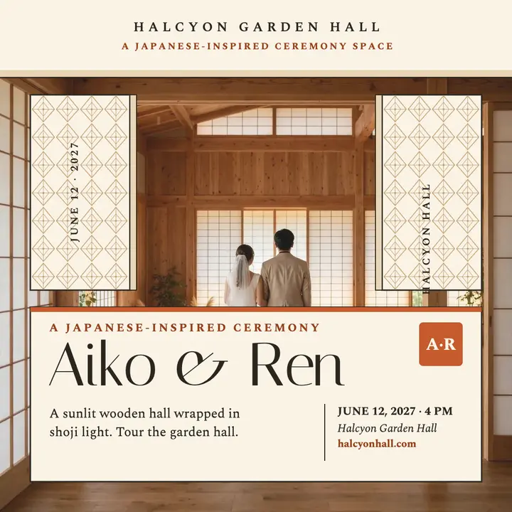 Aiko and Ren shoji wedding venue post template