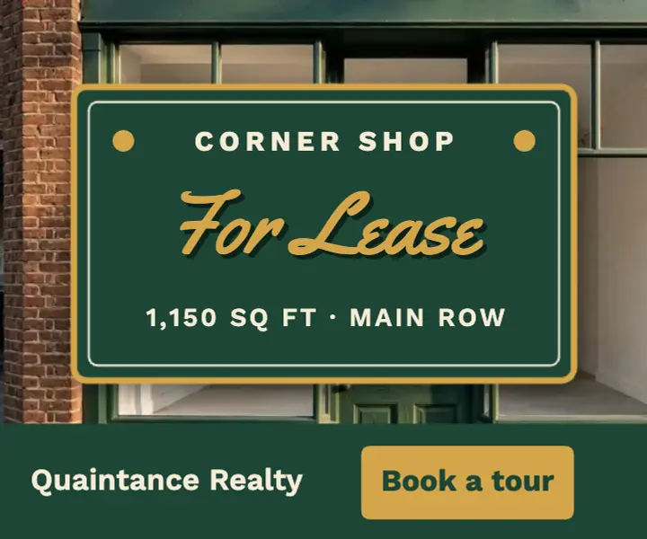 Corner shop for lease ad template