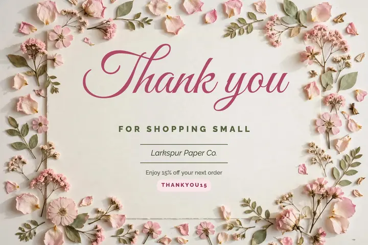 Shop small thank-you card template