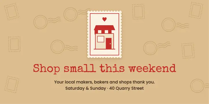 Kraft and red shop small this weekend post template