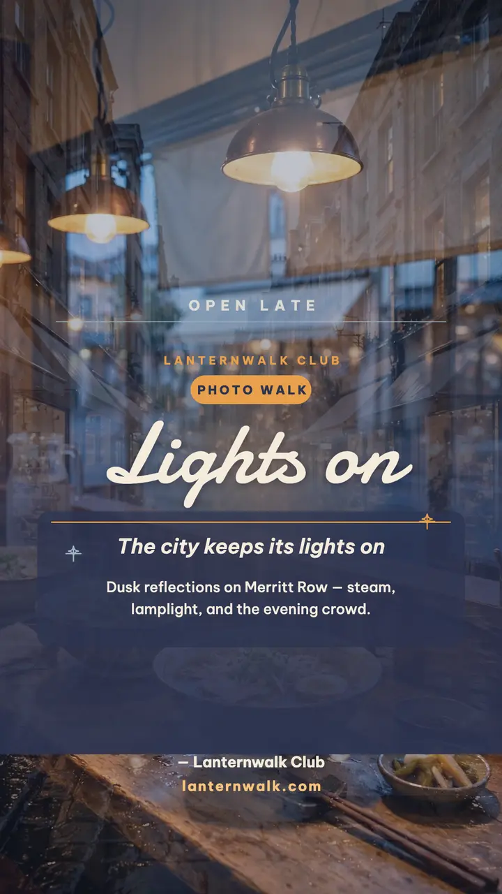 Lanternwalk dusk street quote story template