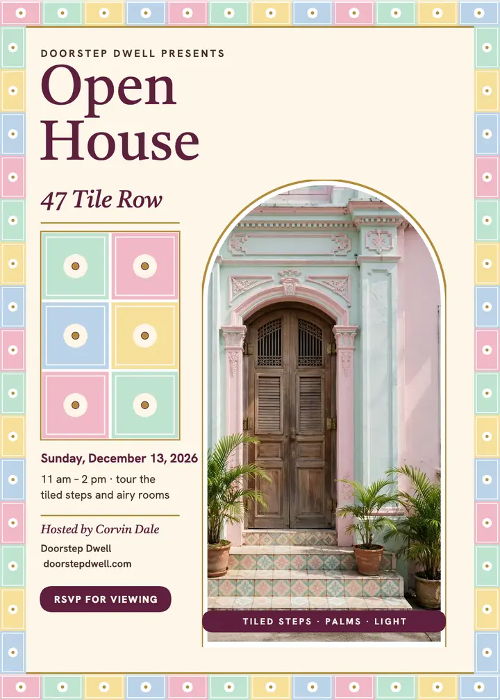 Tile Row shophouse open house invitation: open house invitation template