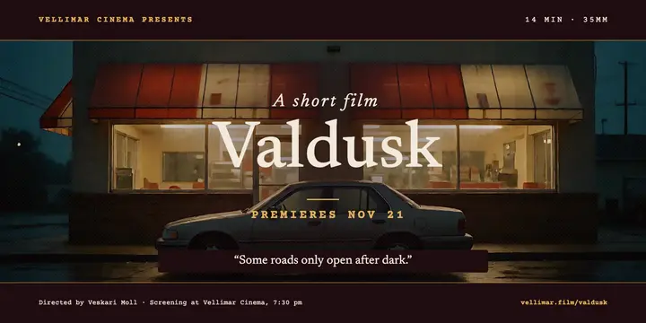 Valdusk short film premiere, director's cut post template