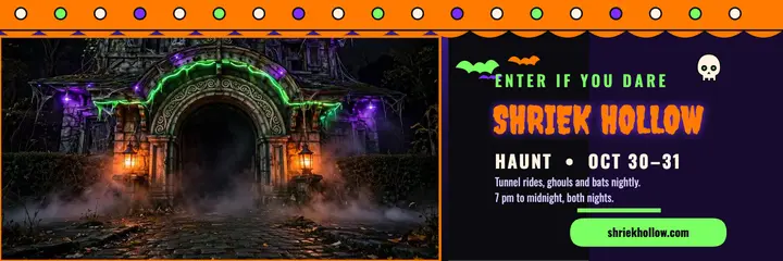 Shriek Hollow Haunt Halloween header template