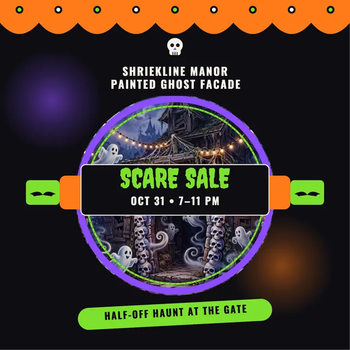 Shriekline Manor haunt scare sale post template