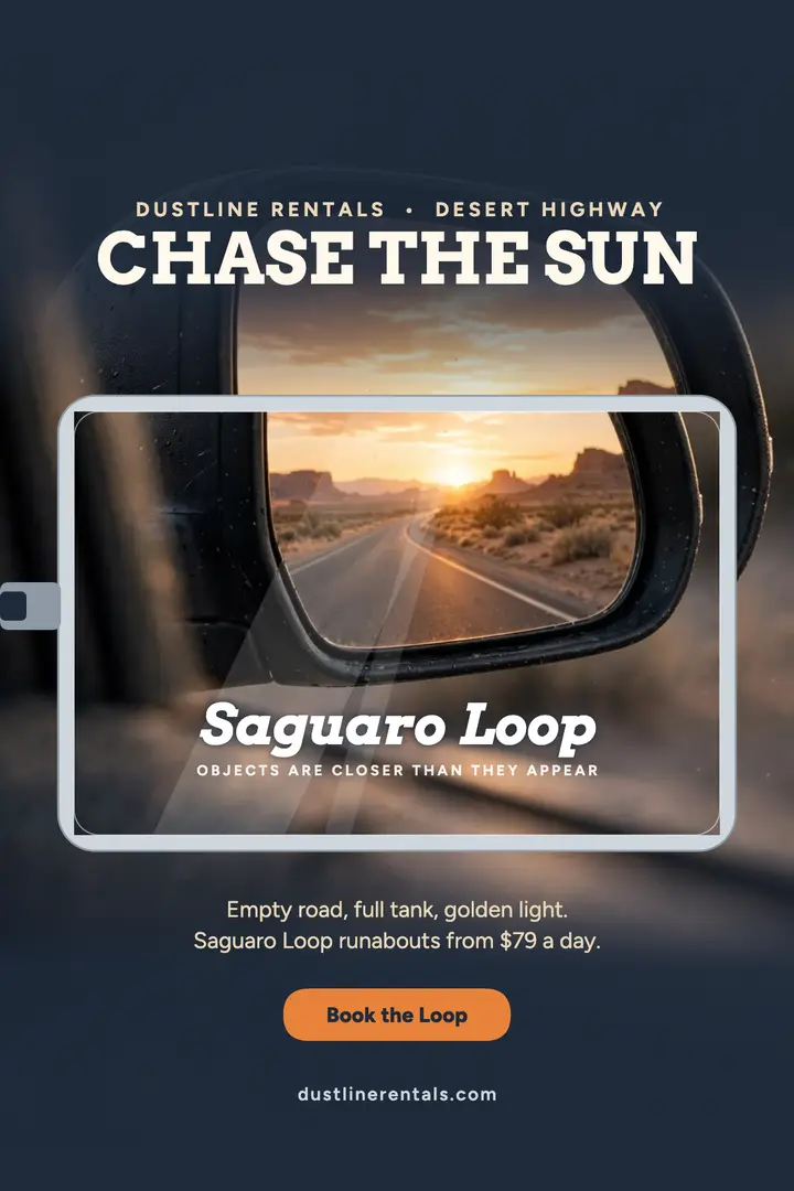 Dustline desert mirror road trip poster template