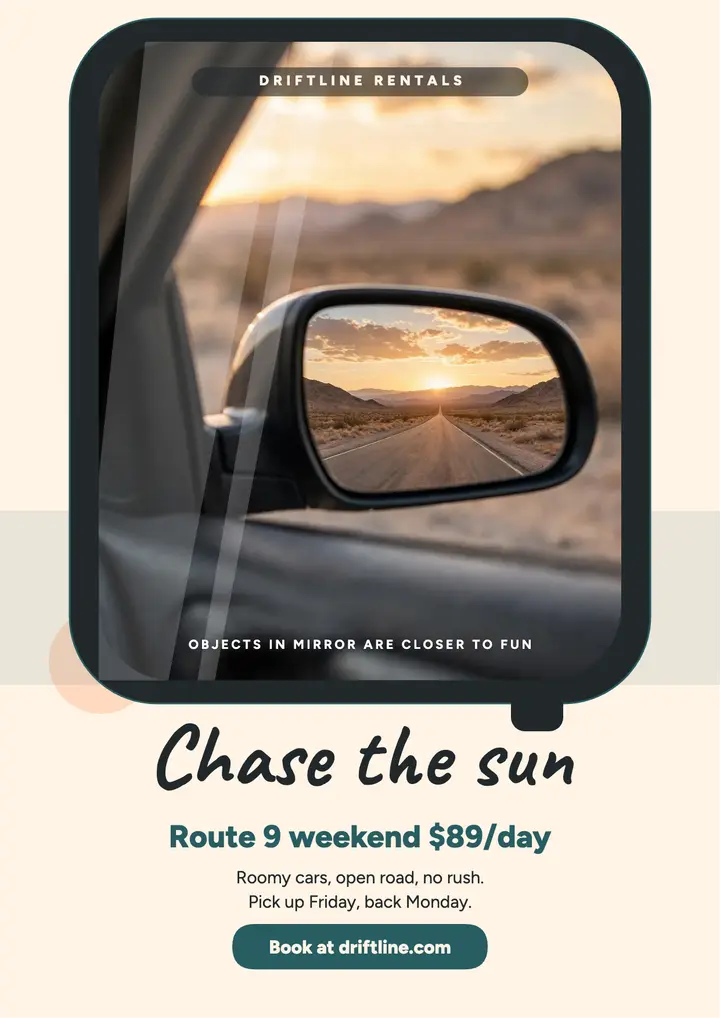 Driftline desert sunset drive flyer template