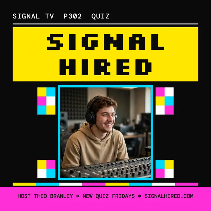 Signal Hired teletext podcast cover template