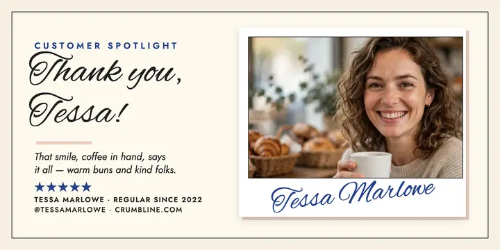 Signed customer spotlight, Crumbline template