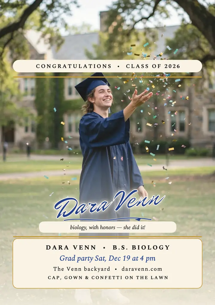 Dara Venn signed graduate poster template