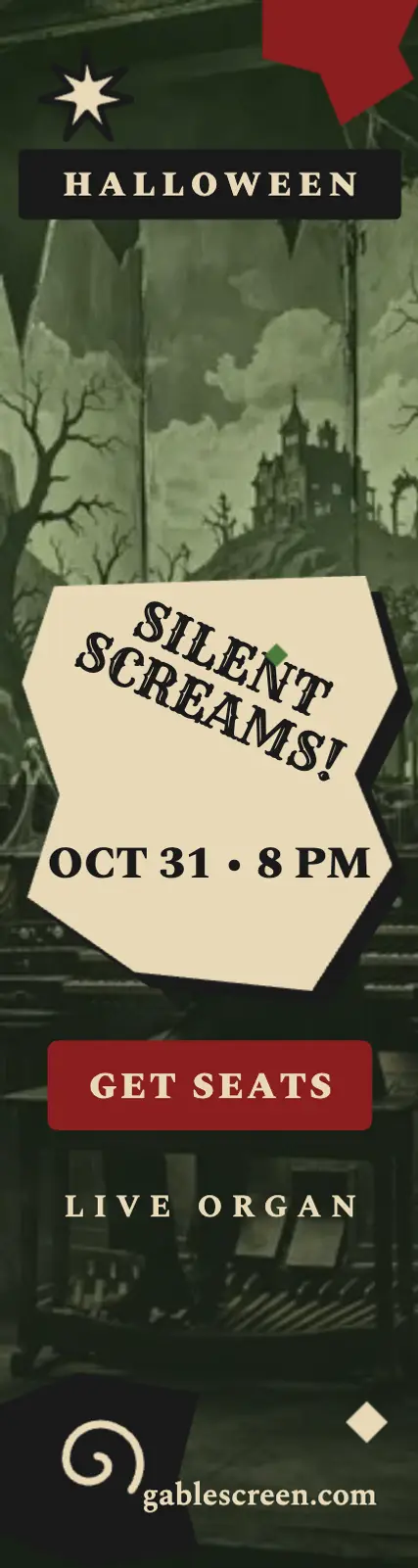 Gablescreen silent screams Halloween ad template