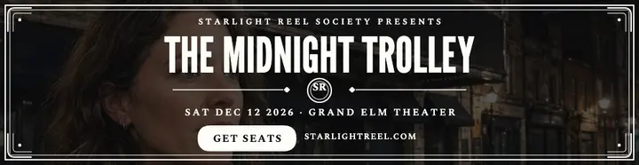 Silent film night billboard, Midnight Trolley template