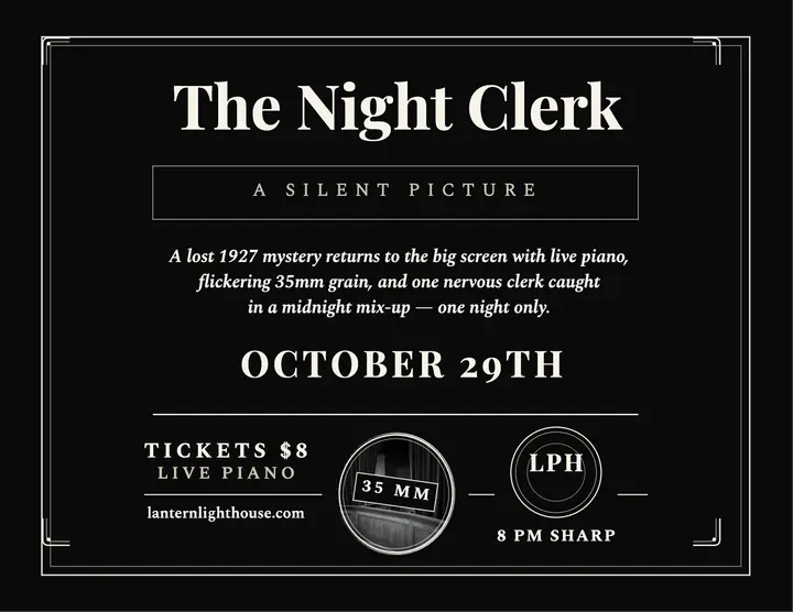 Silent film night at Lanternlight flyer: silent film screening flyer template