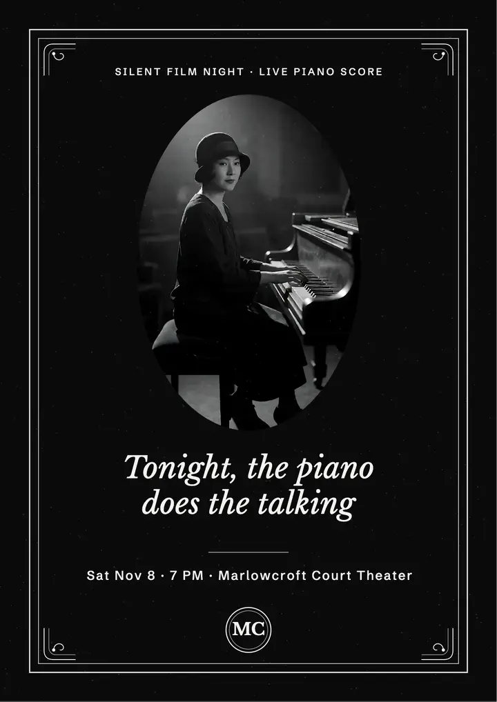 Silent film night intertitle flyer template