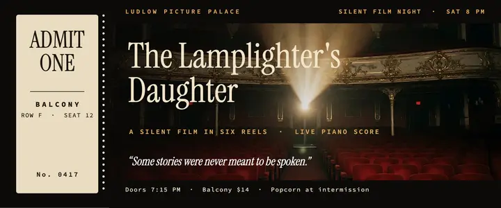 Lamplighter silent film ticket template