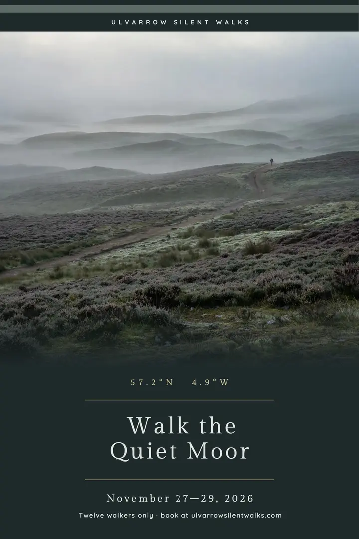 Ulvarrow Silent Walks moor retreat poster template