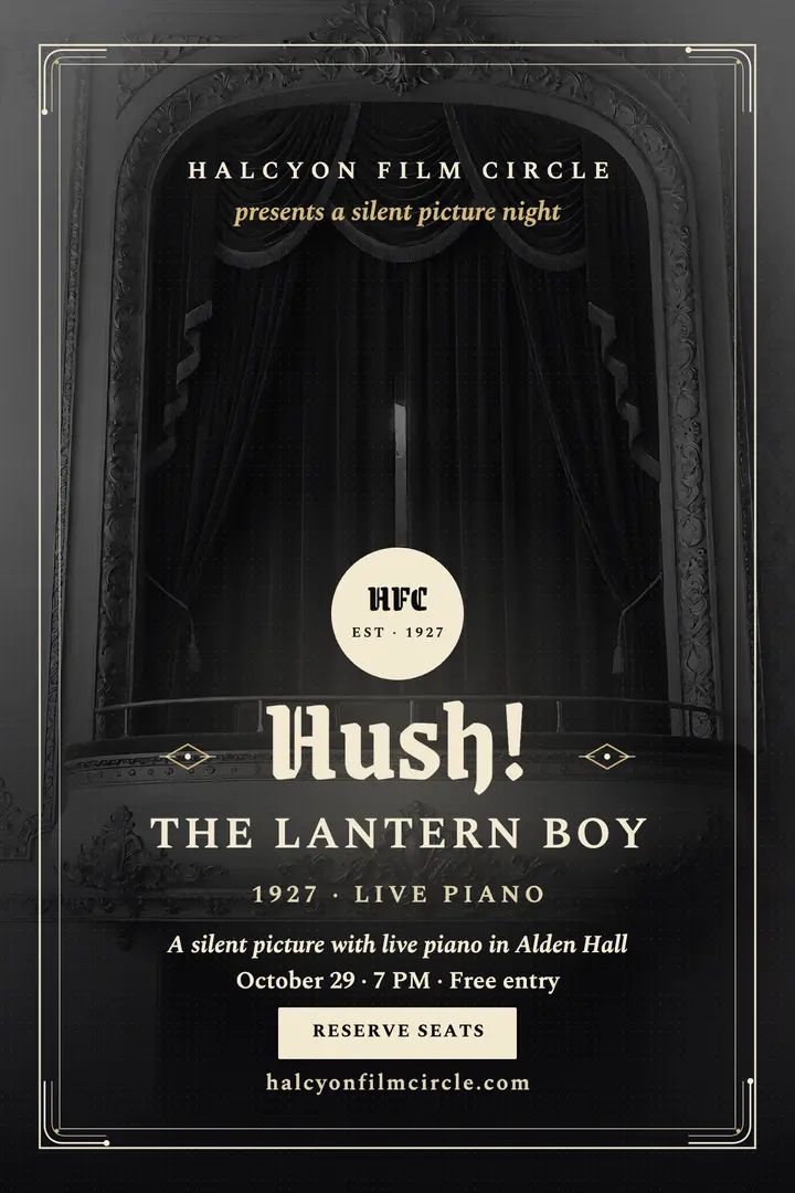 Halcyon silent movie night poster template
