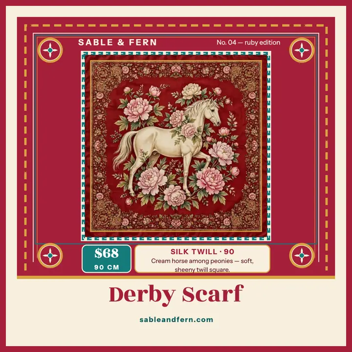 Sable and Fern derby silk scarf post template