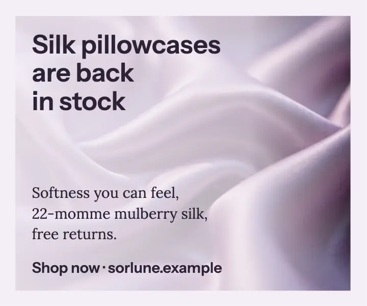 Sorlune silk pillowcase restock ad template