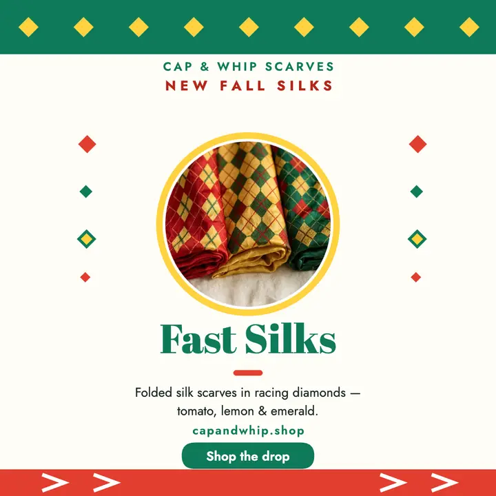 Cap and Whip fall silk scarf drop template