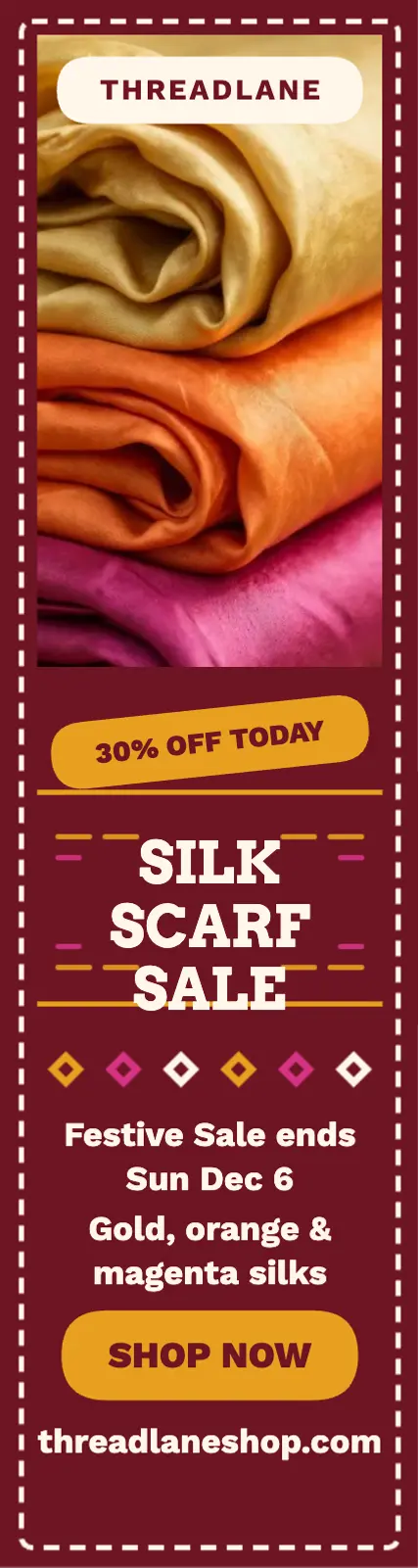 Threadlane festive silk scarf sale skyscraper template