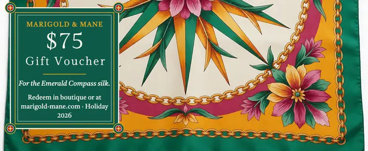 Marigold and Mane holiday scarf voucher template