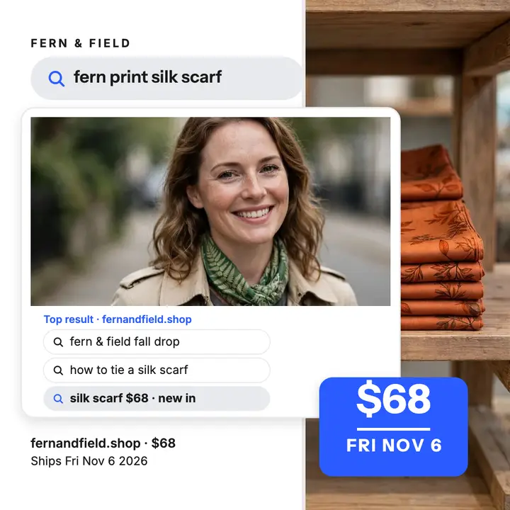 Fern and Field silk scarf search drop post template