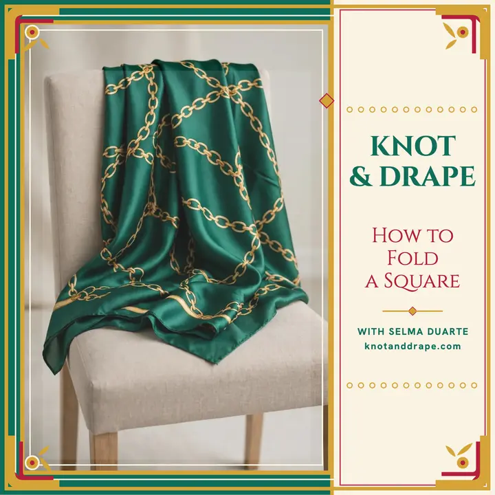 Knot and Drape silk scarf podcast cover template