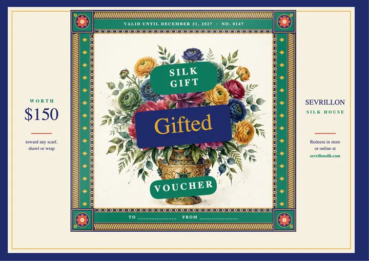 Sevrillon Silk House silk scarf gift certificate template