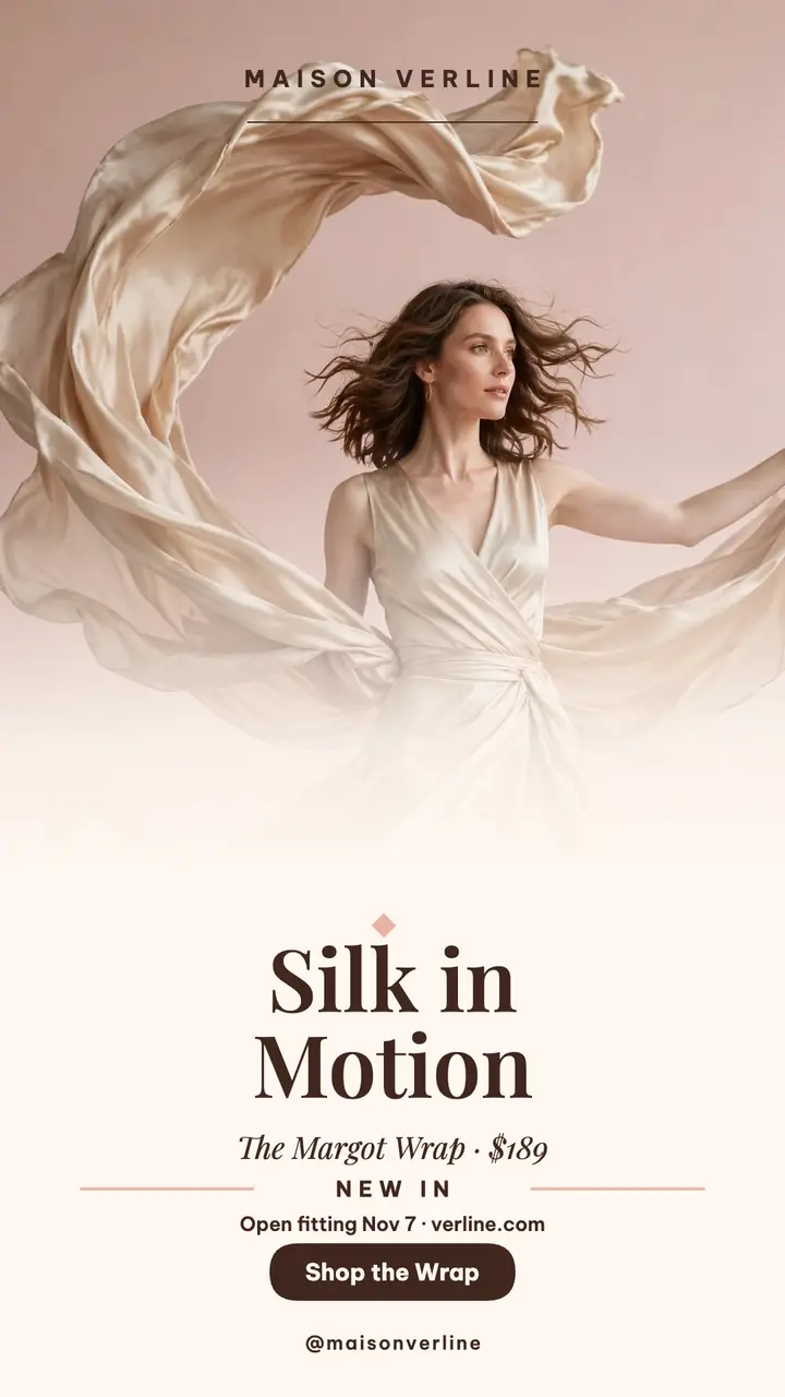 Maison Verline Margot Wrap launch story template