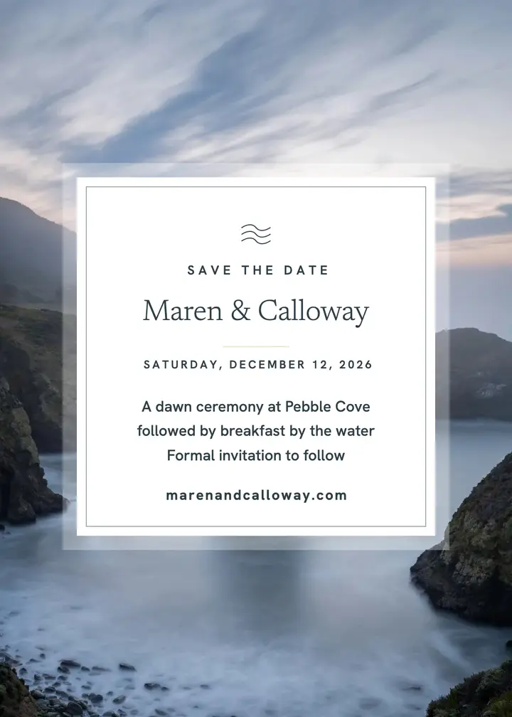 Maren and Calloway dawn cove save the date template