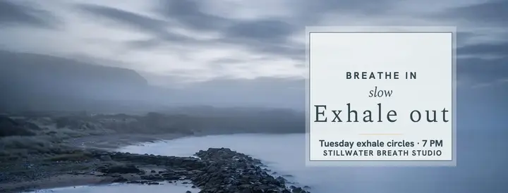 Stillwater exhale evenings cover: breathwork facebook cover template