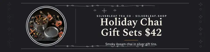 Silverleaf chai gift sets banner: tea gift shop banner template