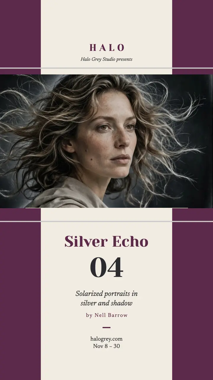 Silver Echo solarized portrait story template