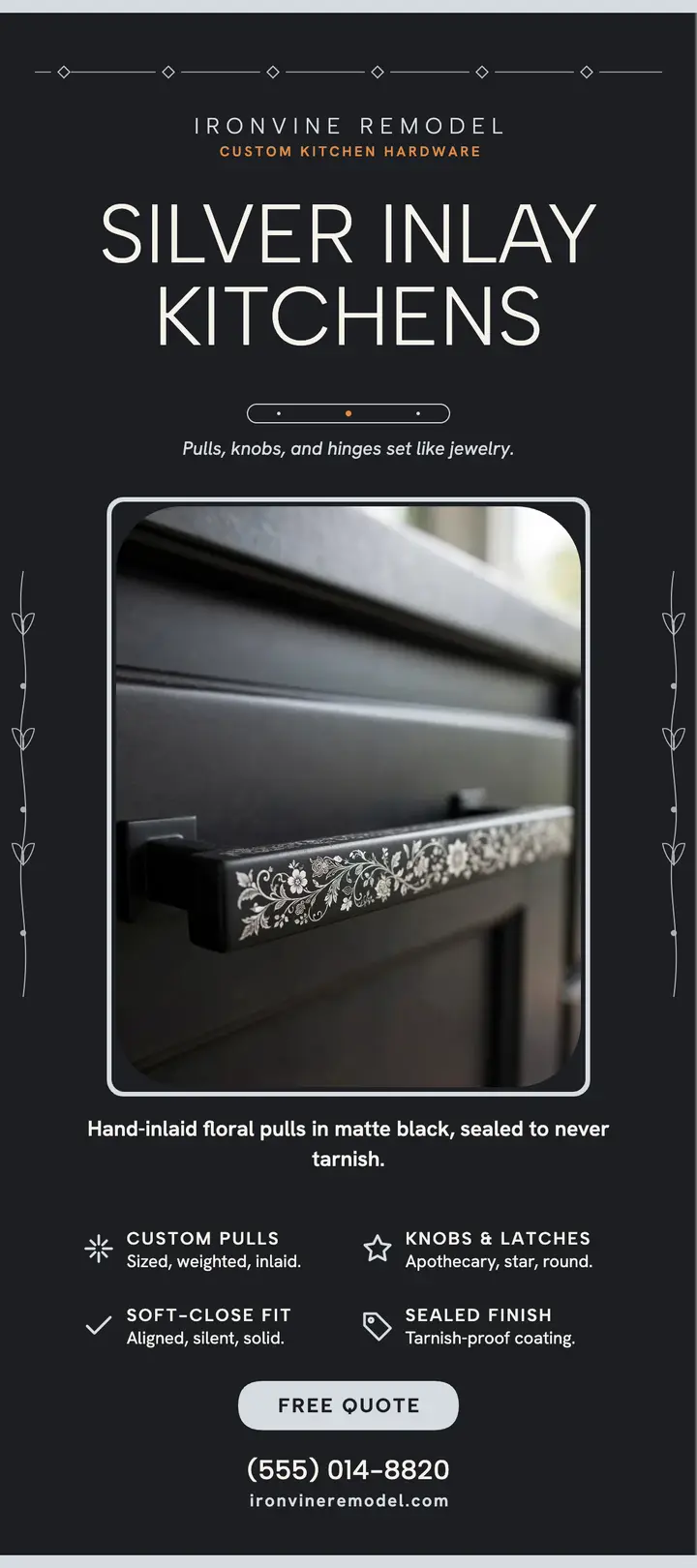 Ironvine silver inlay hardware card template