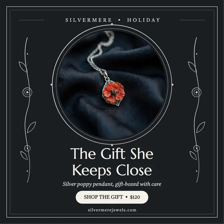 Silvermere silver poppy gift pick template