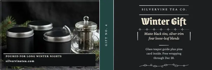 Silvervine winter tea gift header template