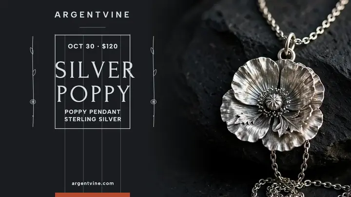 Argentvine silver poppy drop thumbnail template