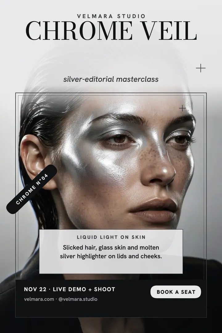 Velmara chrome veil beauty poster template