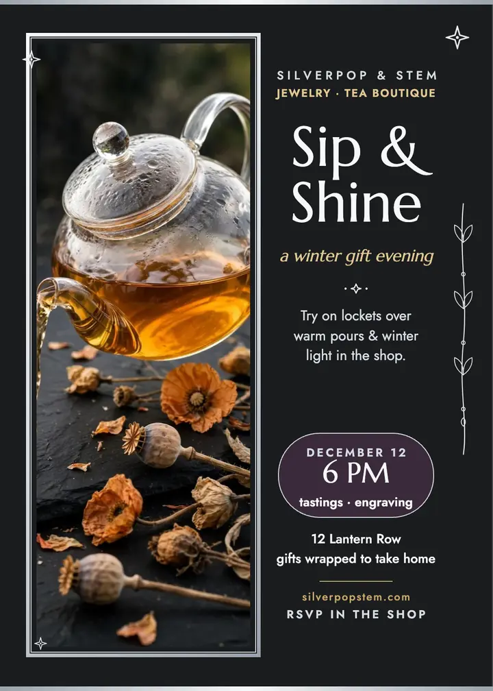 Silverpop tea and locket invitation: tea gift invitation template