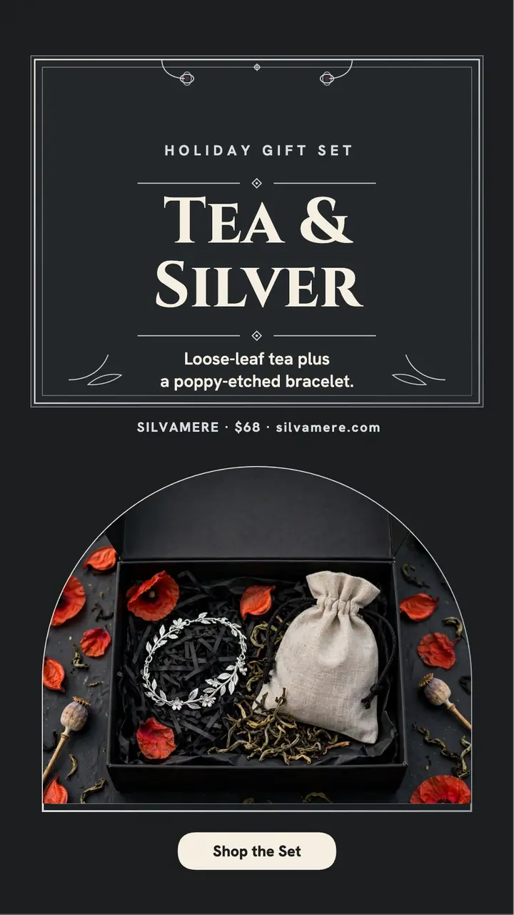 Silvamere silver tea gift set story template