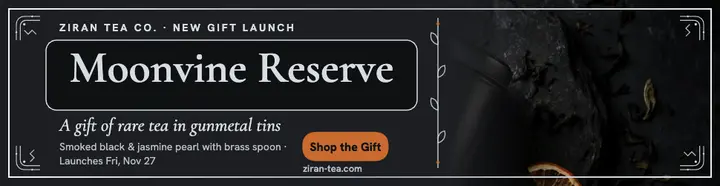 Ziran Moonvine tea gift billboard: tea gift launch billboard template