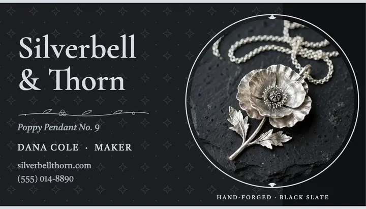 Silverbell and Thorn silver card template
