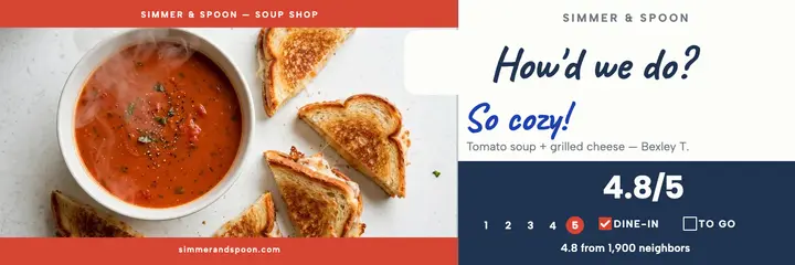 Simmer and Spoon soup review header template