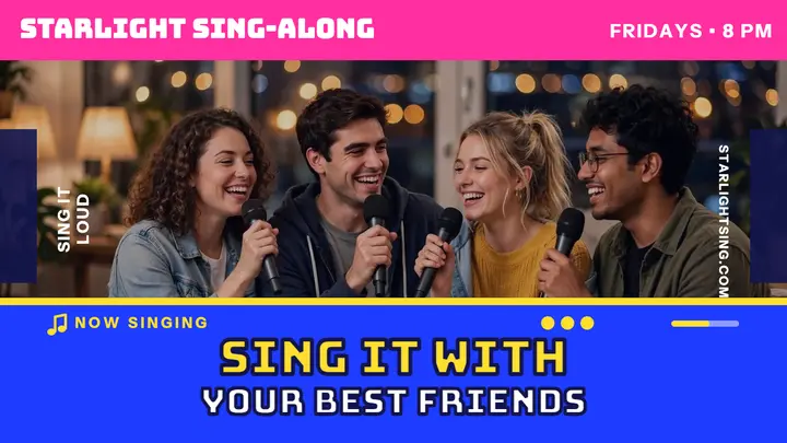 Starlight sing-along karaoke thumbnail template