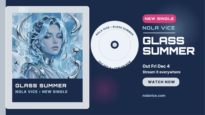 Glass Summer single drop CD case thumbnail template