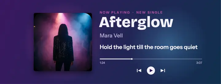 Afterglow single now playing cover template