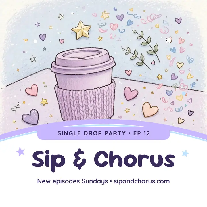 Sip and Chorus cupsleeve podcast cover template