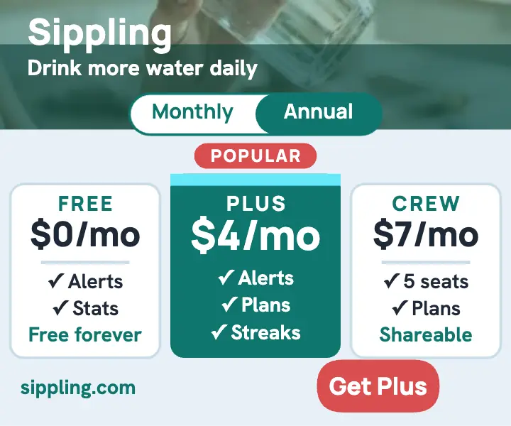 Sippling hydration pricing ad template