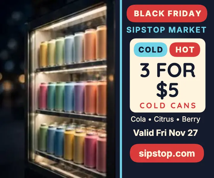 Sipstop Black Friday vending ad template
